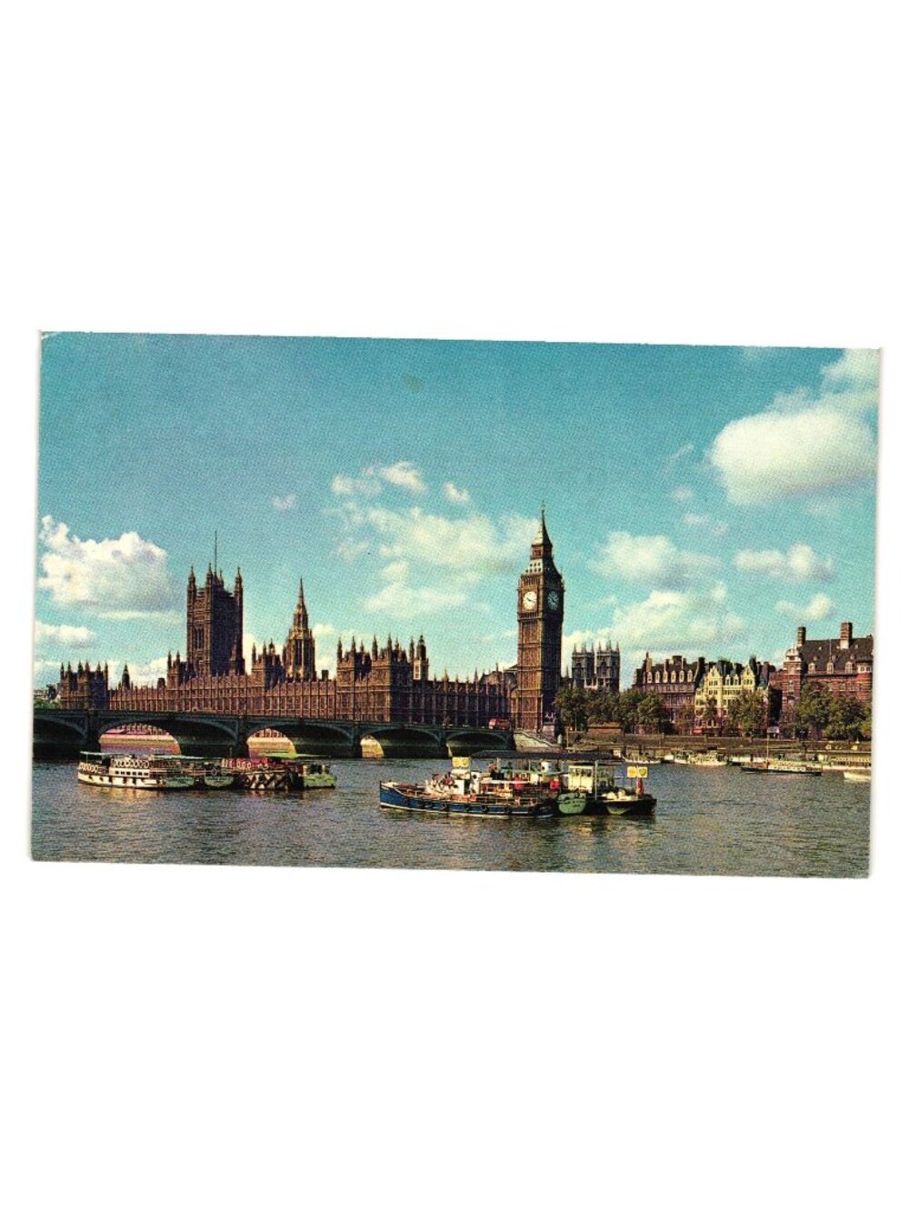 Houses Of Parliament London Postcard England Vintage Litho TWA Air Mail Scenic